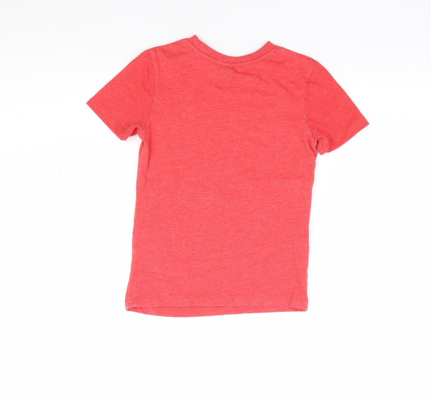 George Boys Red Geometric Polyester Jersey T-Shirt Size 5-6 Years Crew Neck Pullover - Minecraft, Christmas