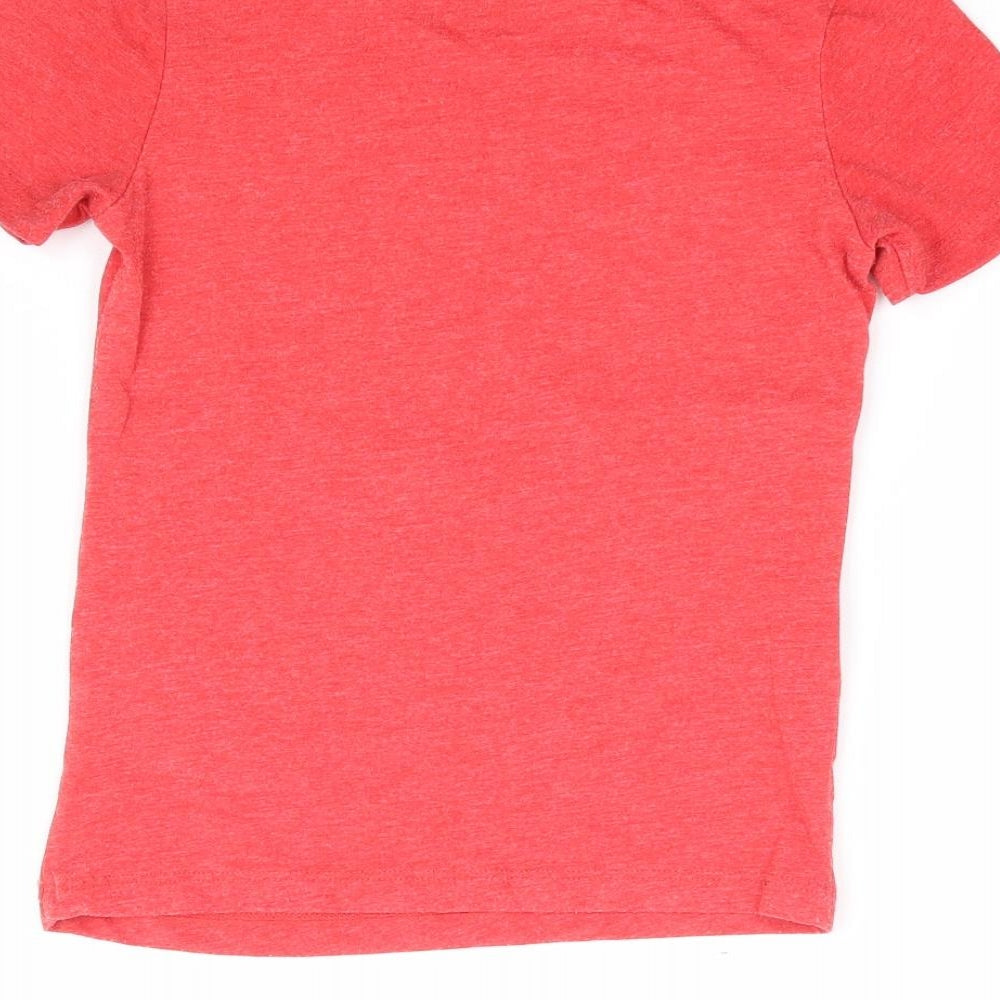George Boys Red Geometric Polyester Jersey T-Shirt Size 5-6 Years Crew Neck Pullover - Minecraft, Christmas