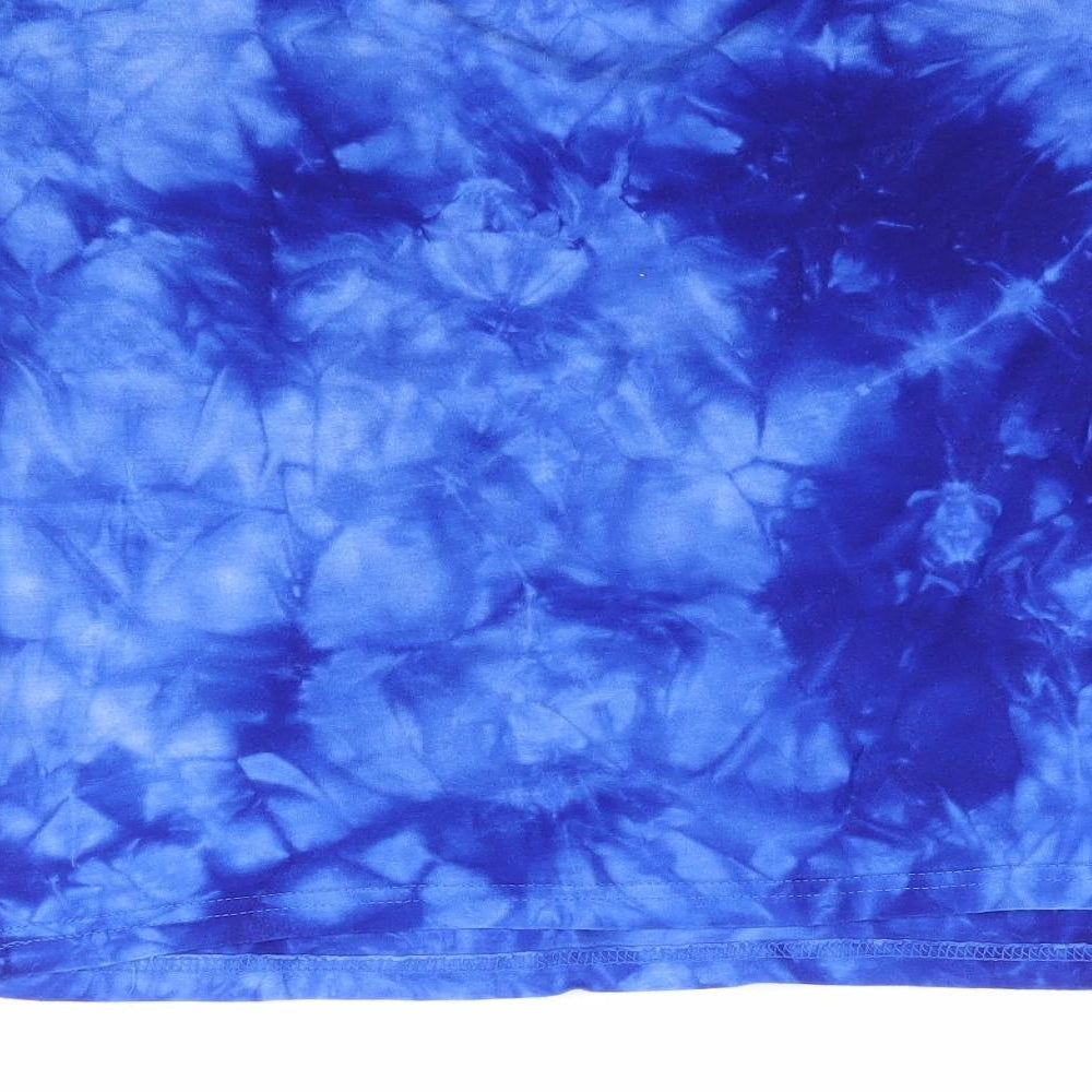 New Look Girls Blue Viscose Cropped T-Shirt Size 12-13 Years Round Neck Pullover