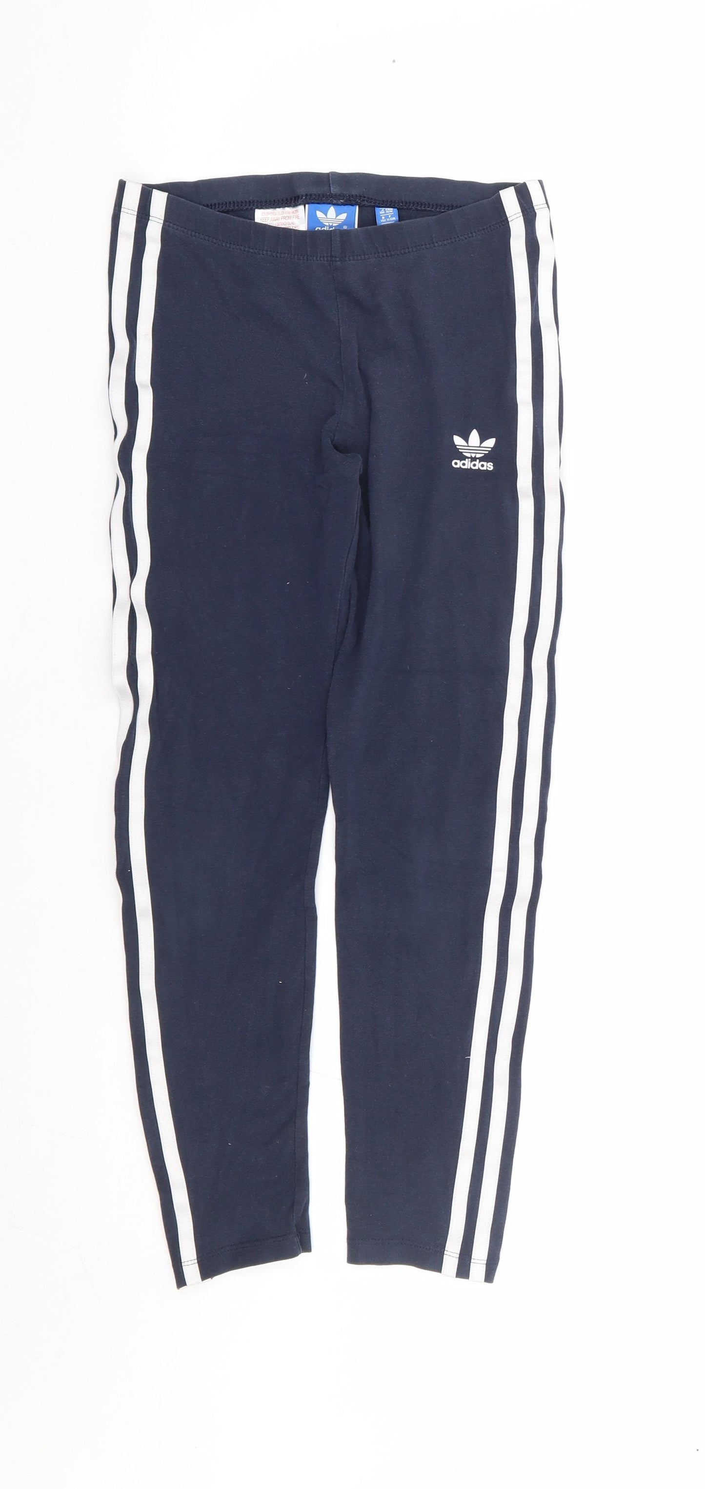 Adidias Girls Blue Cotton Jogger Trousers Size 11-12 Years Regular