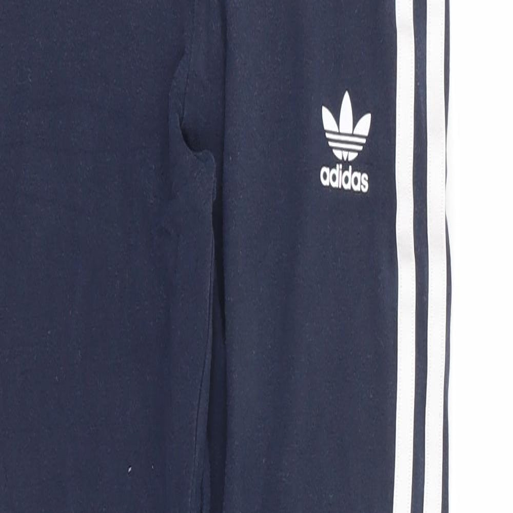 Adidias Girls Blue Cotton Jogger Trousers Size 11-12 Years Regular