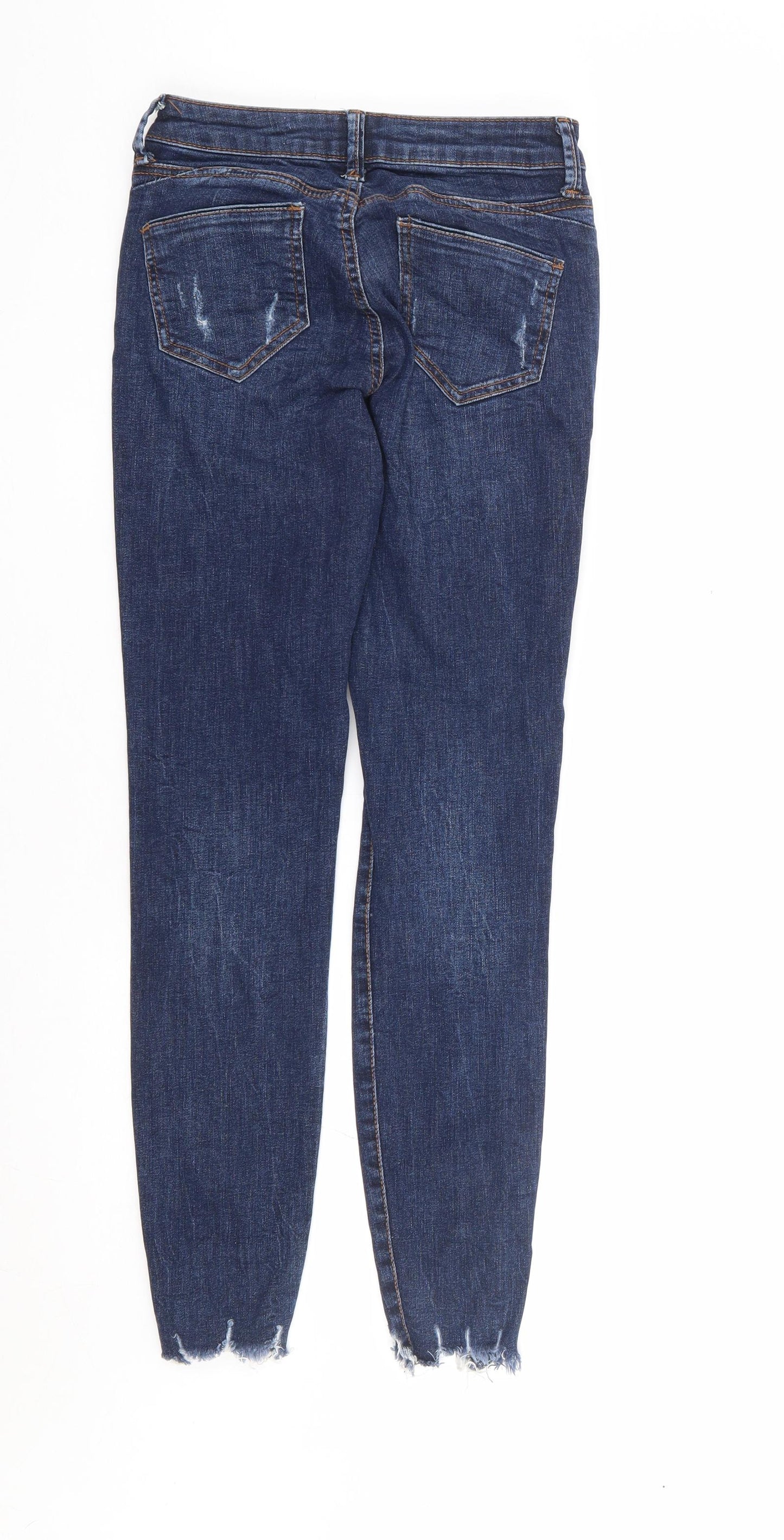 Primark Womens Blue Cotton Skinny Jeans Size 6 L27 in Regular Zip
