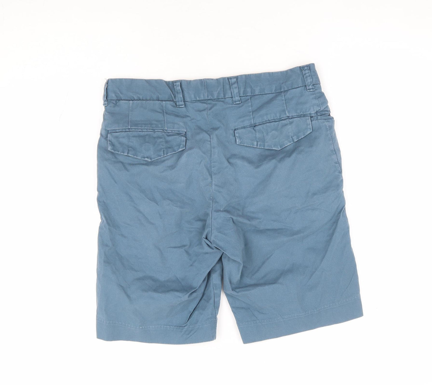 French Connection Mens Blue Cotton Chino Shorts Size 28 L10 in Regular Button