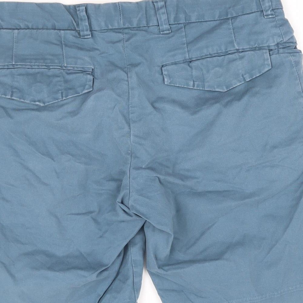 French Connection Mens Blue Cotton Chino Shorts Size 28 L10 in Regular Button