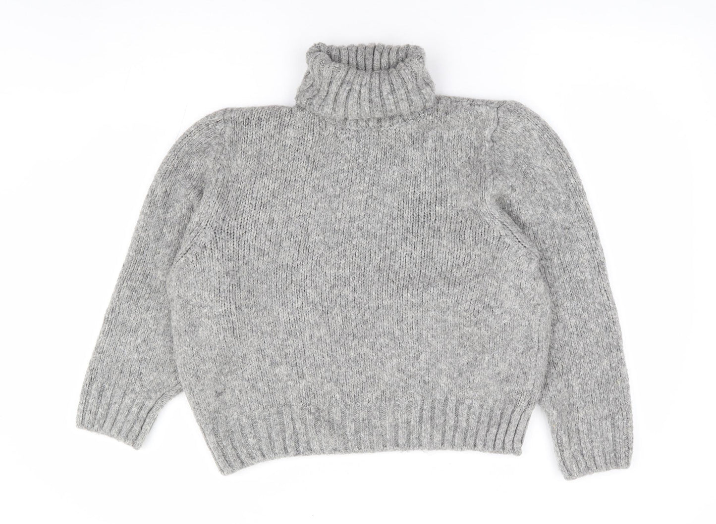 Primark Womens Grey Roll Neck Acrylic Pullover Jumper Size S