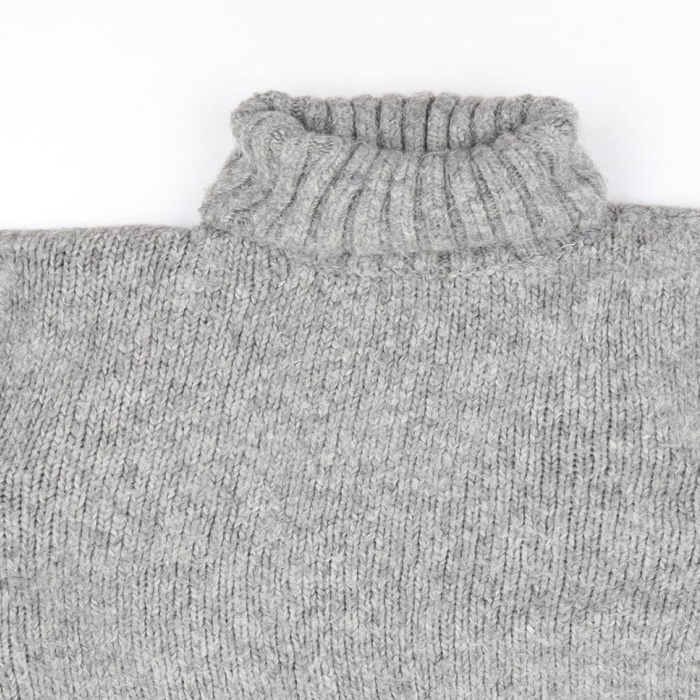 Primark Womens Grey Roll Neck Acrylic Pullover Jumper Size S