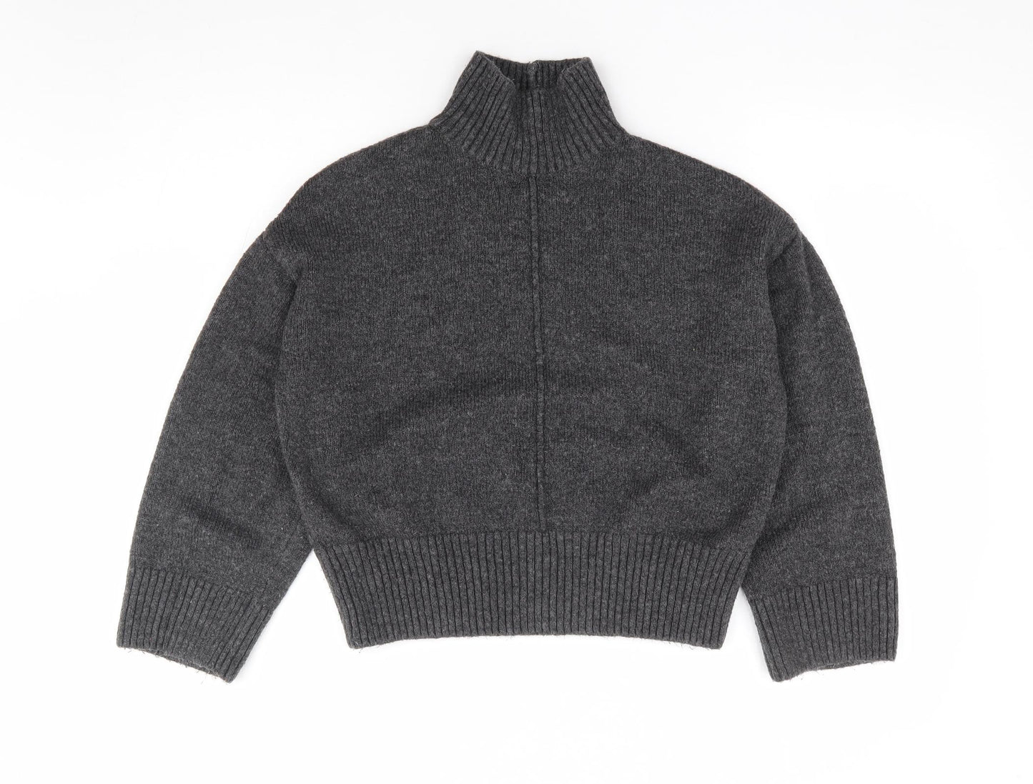 F&F Womens Grey High Neck Acrylic Pullover Jumper Size 10