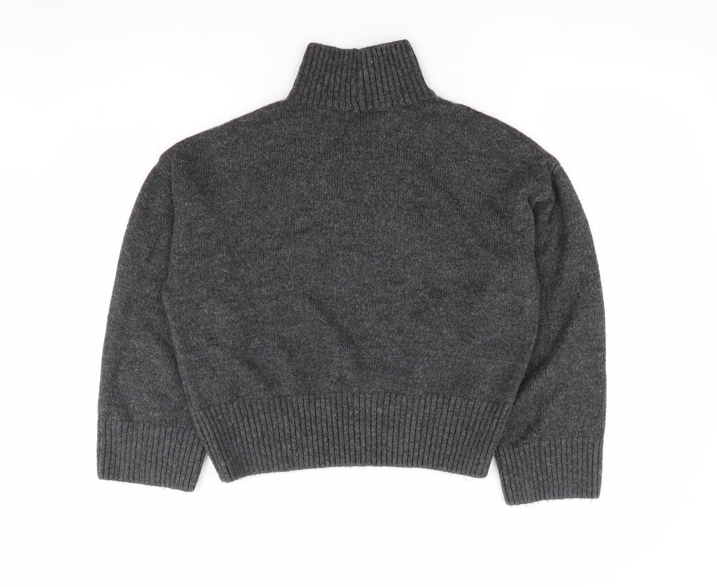 F&F Womens Grey High Neck Acrylic Pullover Jumper Size 10