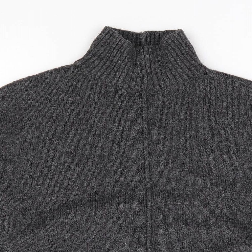 F&F Womens Grey High Neck Acrylic Pullover Jumper Size 10