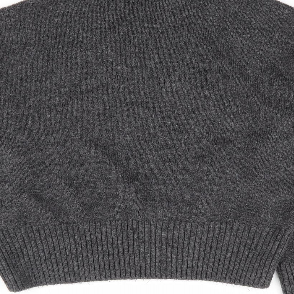 F&F Womens Grey High Neck Acrylic Pullover Jumper Size 10