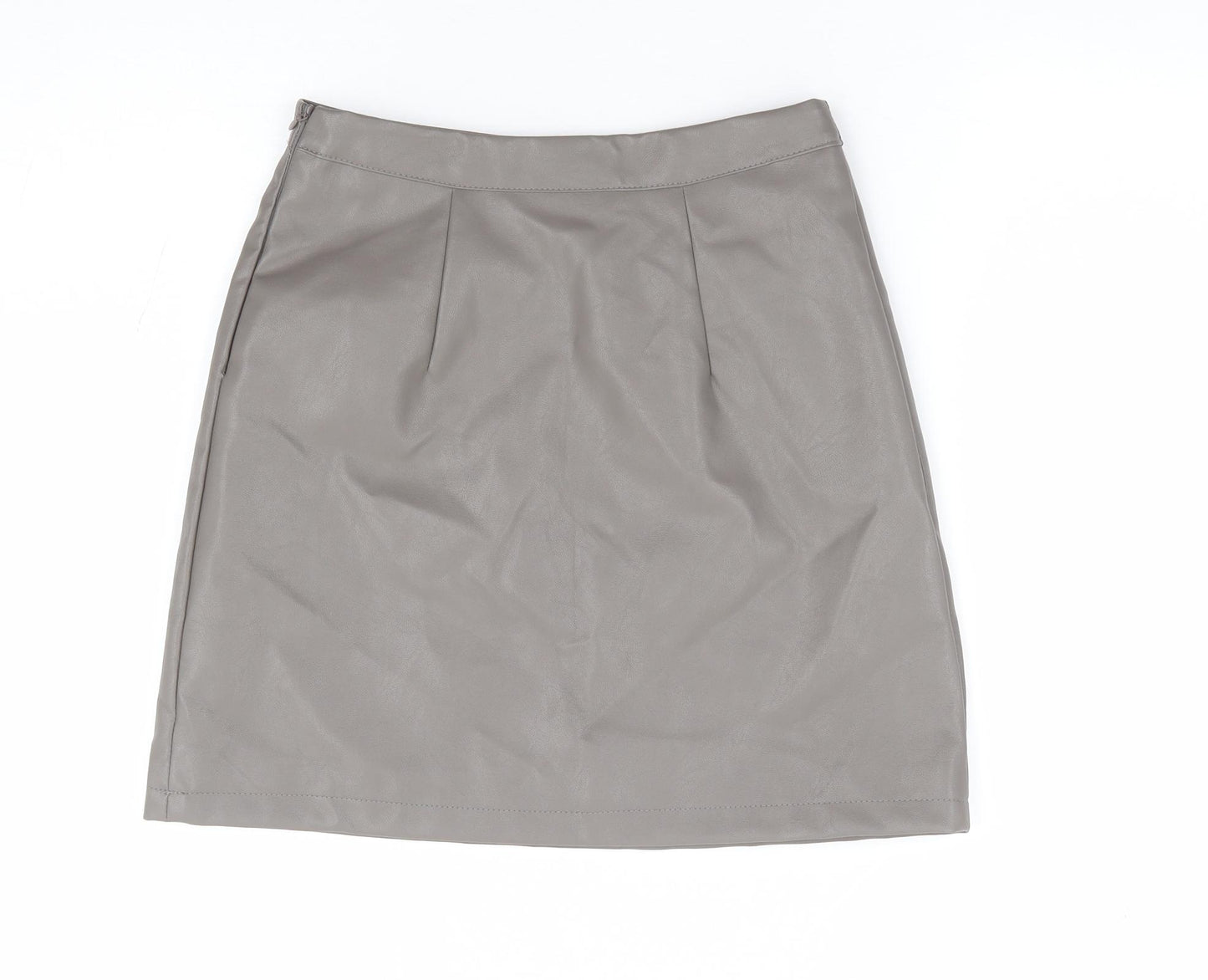 Primark Womens Green Polyurethane Mini Skirt Size 6 Zip