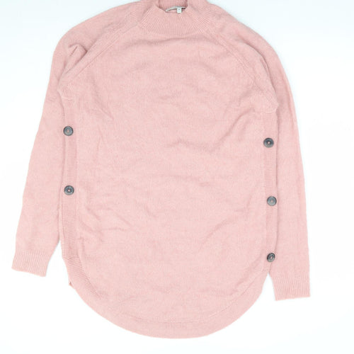NEXT Womens Pink High Neck Acrylic Pullover Jumper Size XS