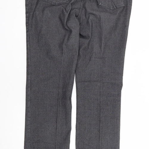 Per Una Womens Grey Cotton Bootcut Jeans Size 14 L30 in Regular Zip