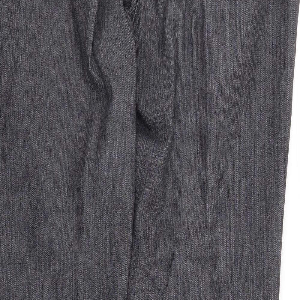 Per Una Womens Grey Cotton Bootcut Jeans Size 14 L30 in Regular Zip
