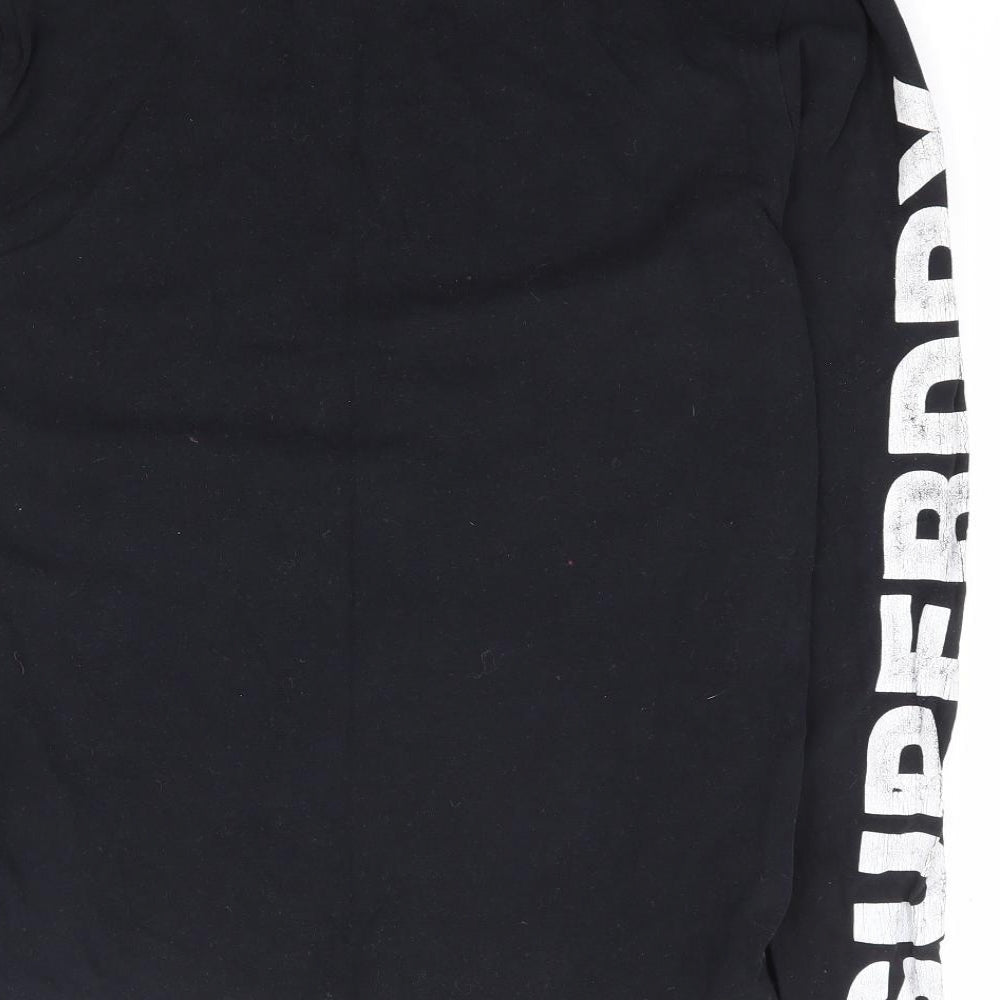 Superdry Mens Black Cotton T-Shirt Size L Crew Neck