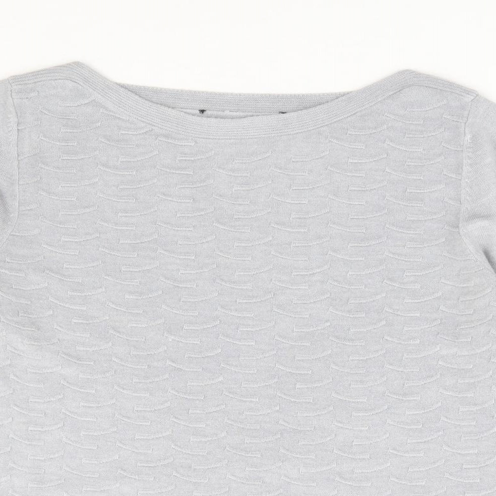 Bonmarché Womens Grey Boat Neck Acrylic Pullover Jumper Size 20