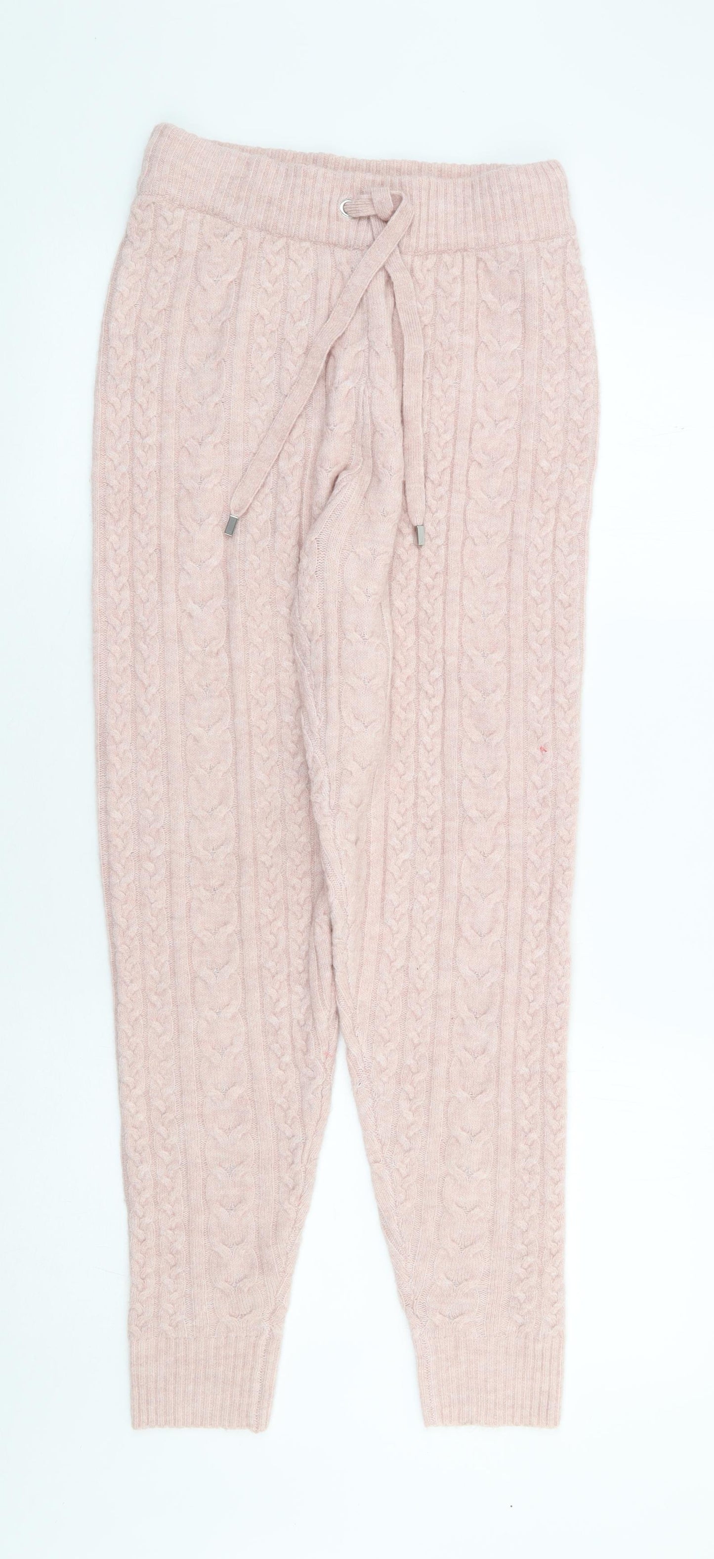 F&F Womens Pink Solid Polyester Top Lounge Pants Size 8 Drawstring