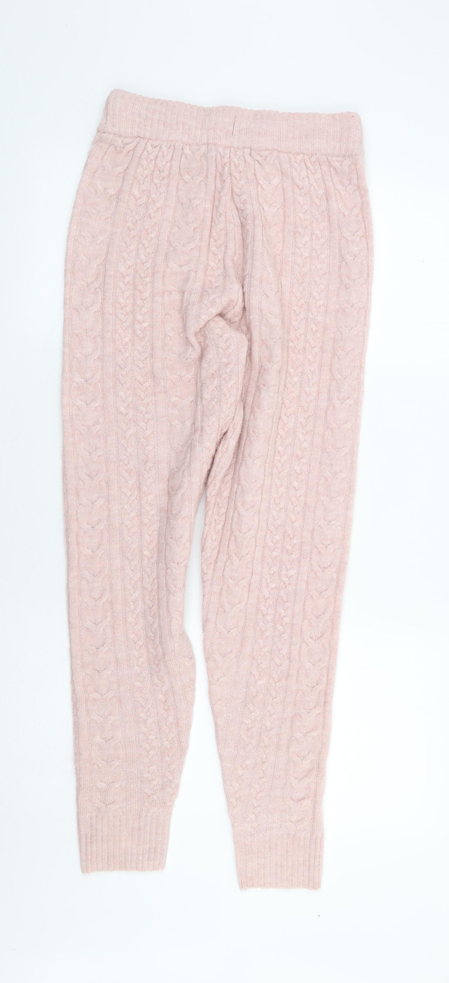F&F Womens Pink Solid Polyester Top Lounge Pants Size 8 Drawstring
