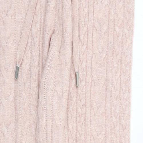 F&F Womens Pink Solid Polyester Top Lounge Pants Size 8 Drawstring
