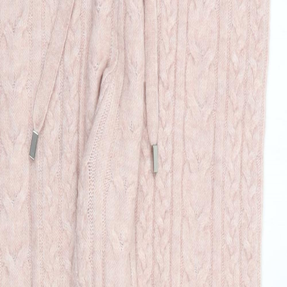 F&F Womens Pink Solid Polyester Top Lounge Pants Size 8 Drawstring