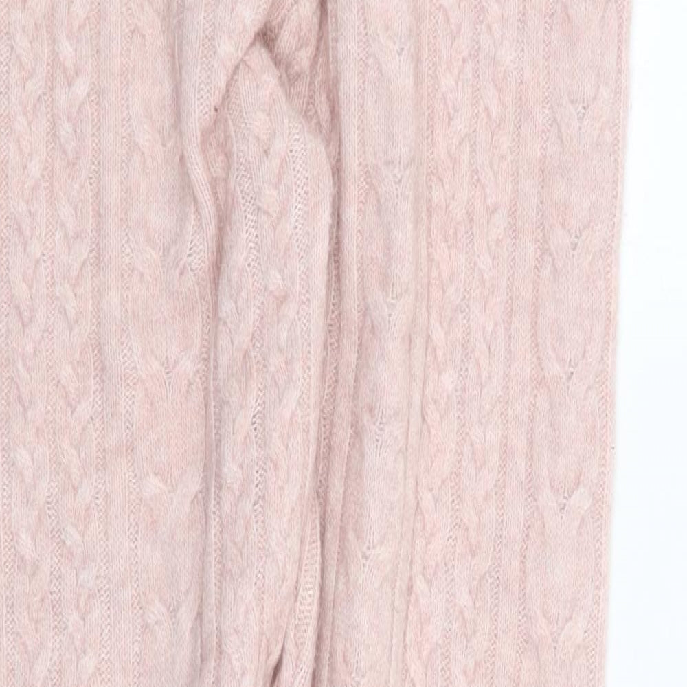 F&F Womens Pink Solid Polyester Top Lounge Pants Size 8 Drawstring