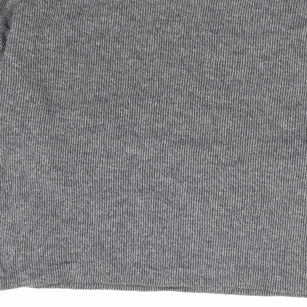 Zara Womens Grey High Neck Cotton Pullover Jumper Size L