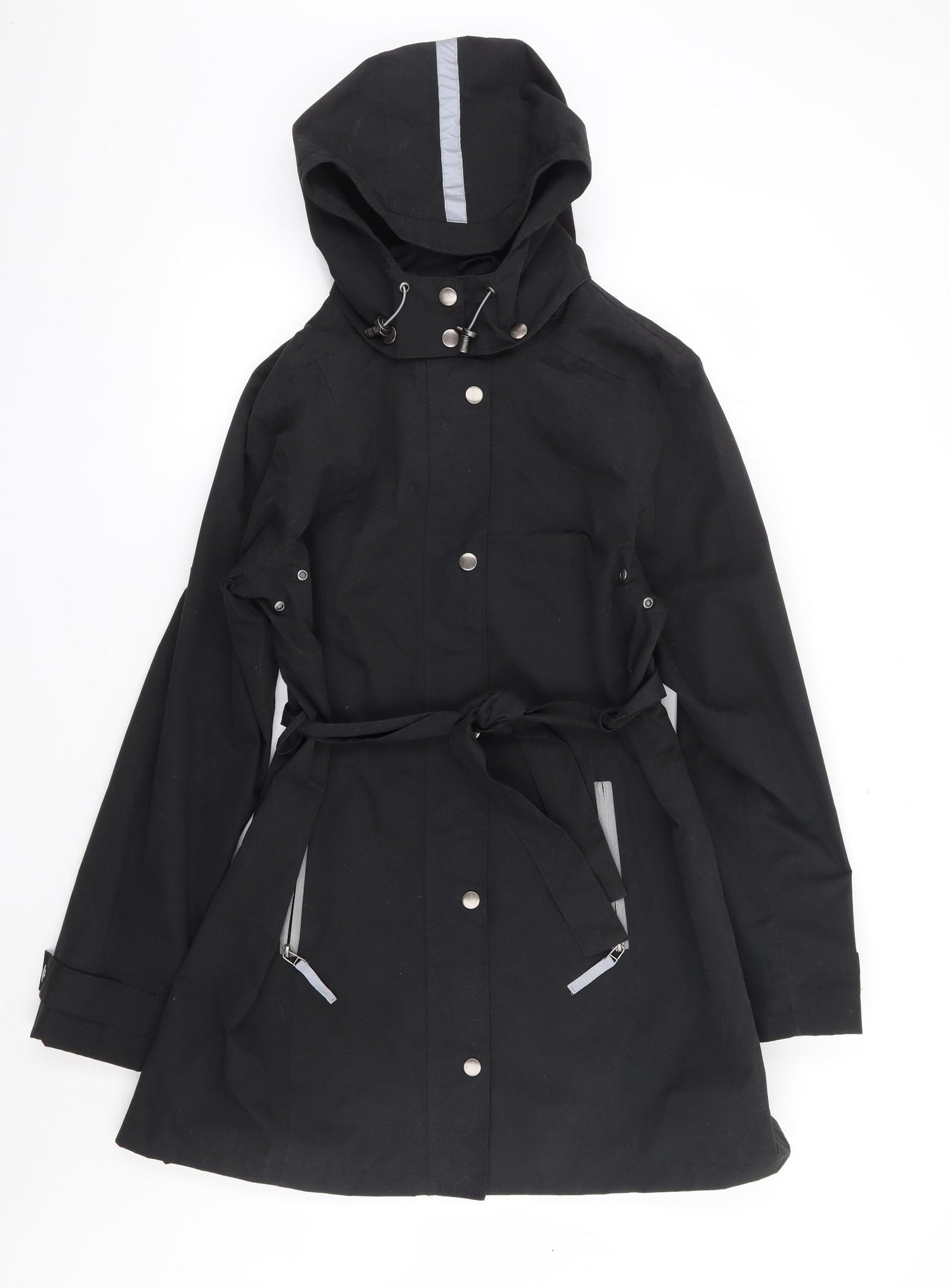 Etage Womens Black Rain Coat Coat Size 14 Zip