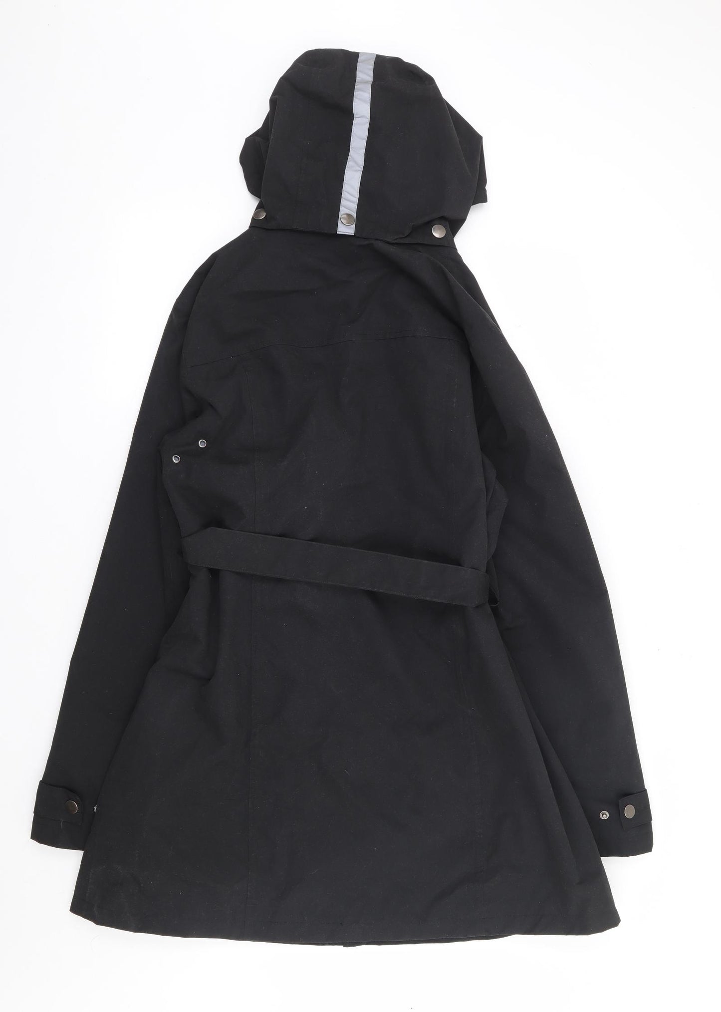 Etage Womens Black Rain Coat Coat Size 14 Zip