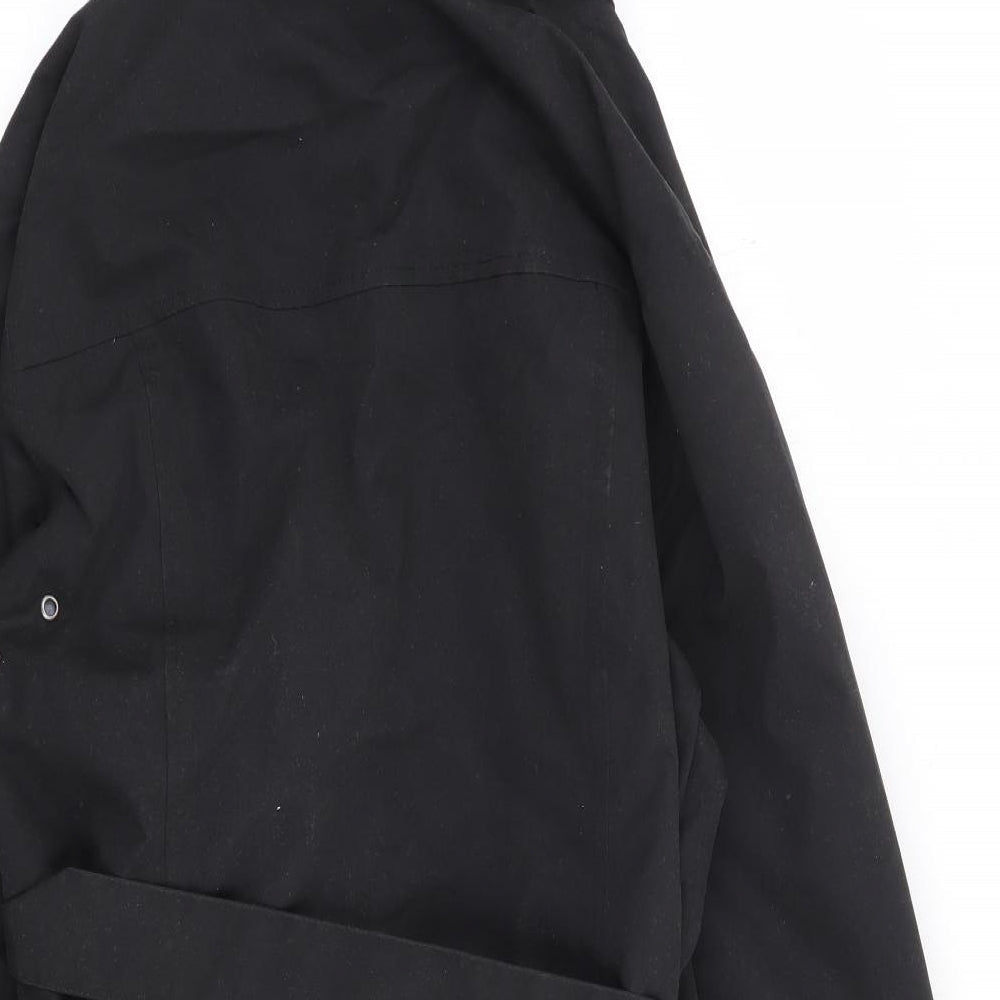 Etage Womens Black Rain Coat Coat Size 14 Zip