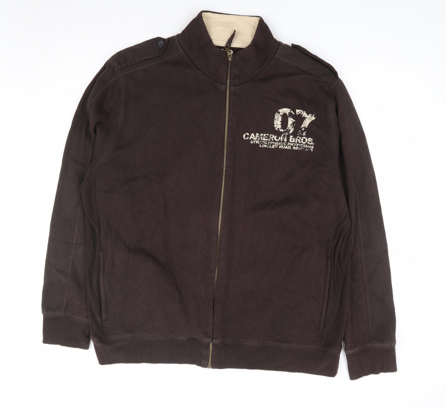 Burton Mens Brown Cotton Full Zip Sweatshirt Size 2XL