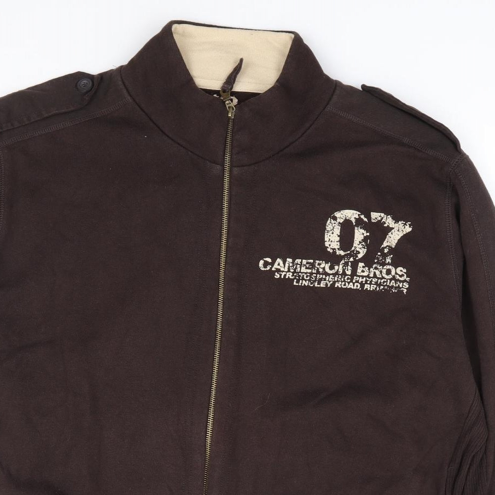 Burton Mens Brown Cotton Full Zip Sweatshirt Size 2XL