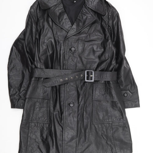 Shone Leder Mode Womens Black Jacket Coat Size M Button