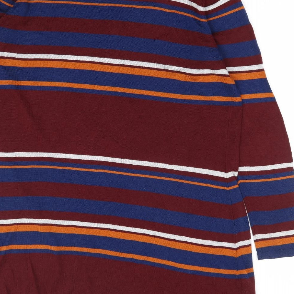 Papaya Womens Multicoloured Striped Viscose Jumper Dress Size 18 Round Neck Pullover