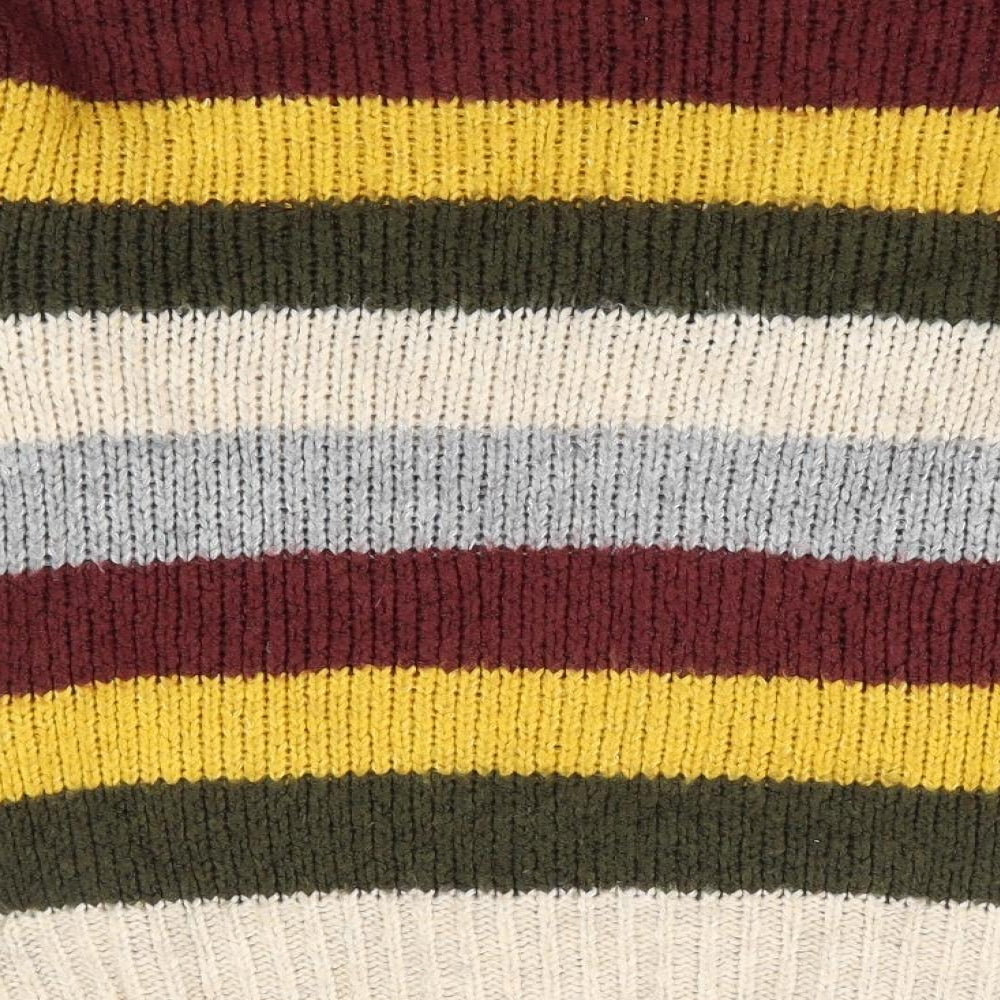 TU Womens Multicoloured Crew Neck Striped Acrylic Pullover Jumper Size 10