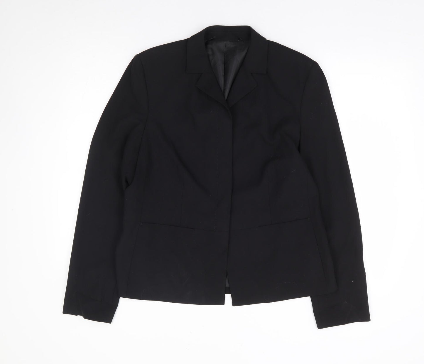 Preworn Womens Black Polyester Jacket Suit Jacket Size M