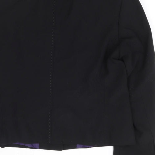 Preworn Womens Black Polyester Jacket Suit Jacket Size M