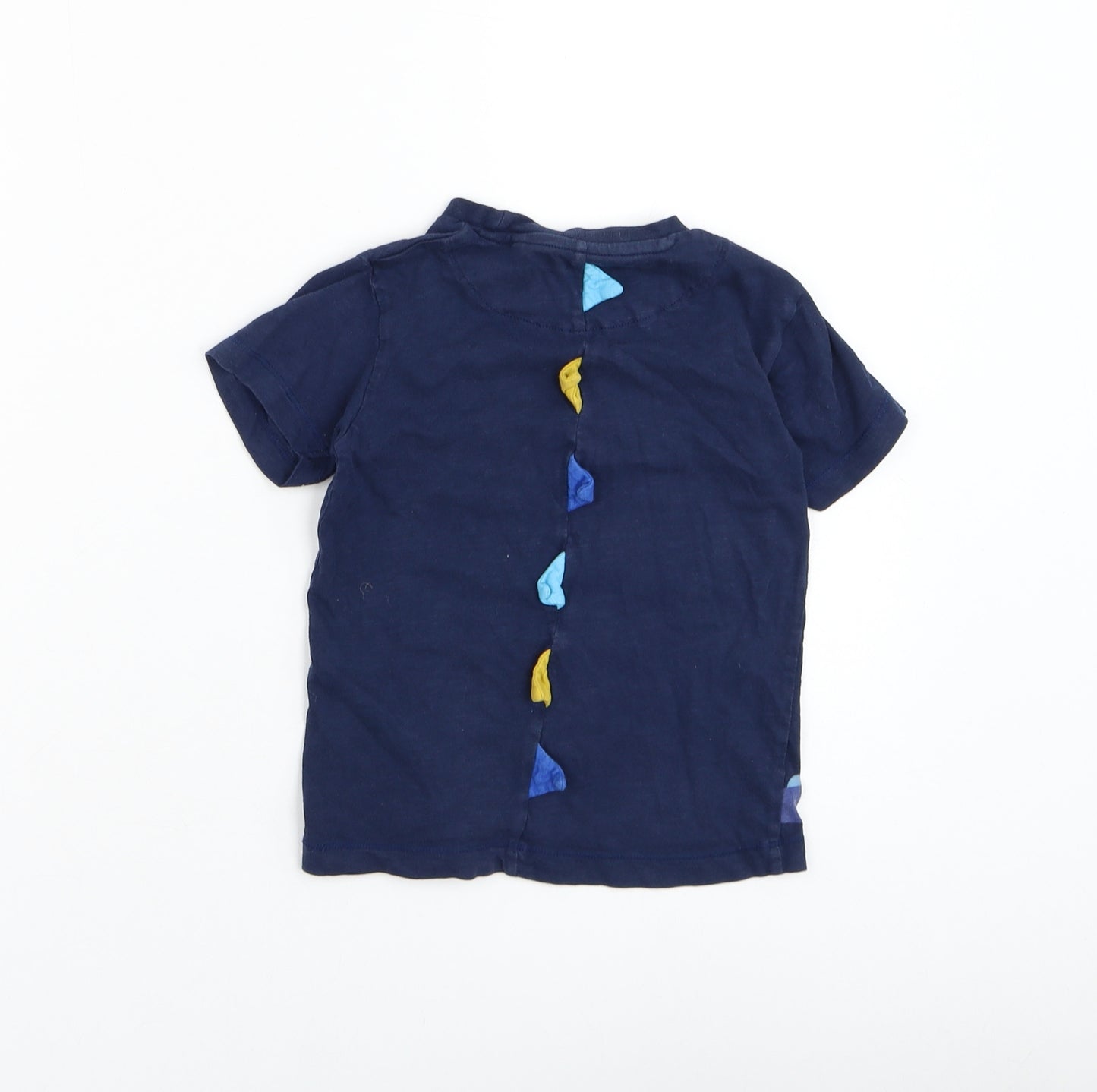 NEXT Boys Blue Cotton Basic T-Shirt Size 3-4 Years Roll Neck Pullover - Dinosaur