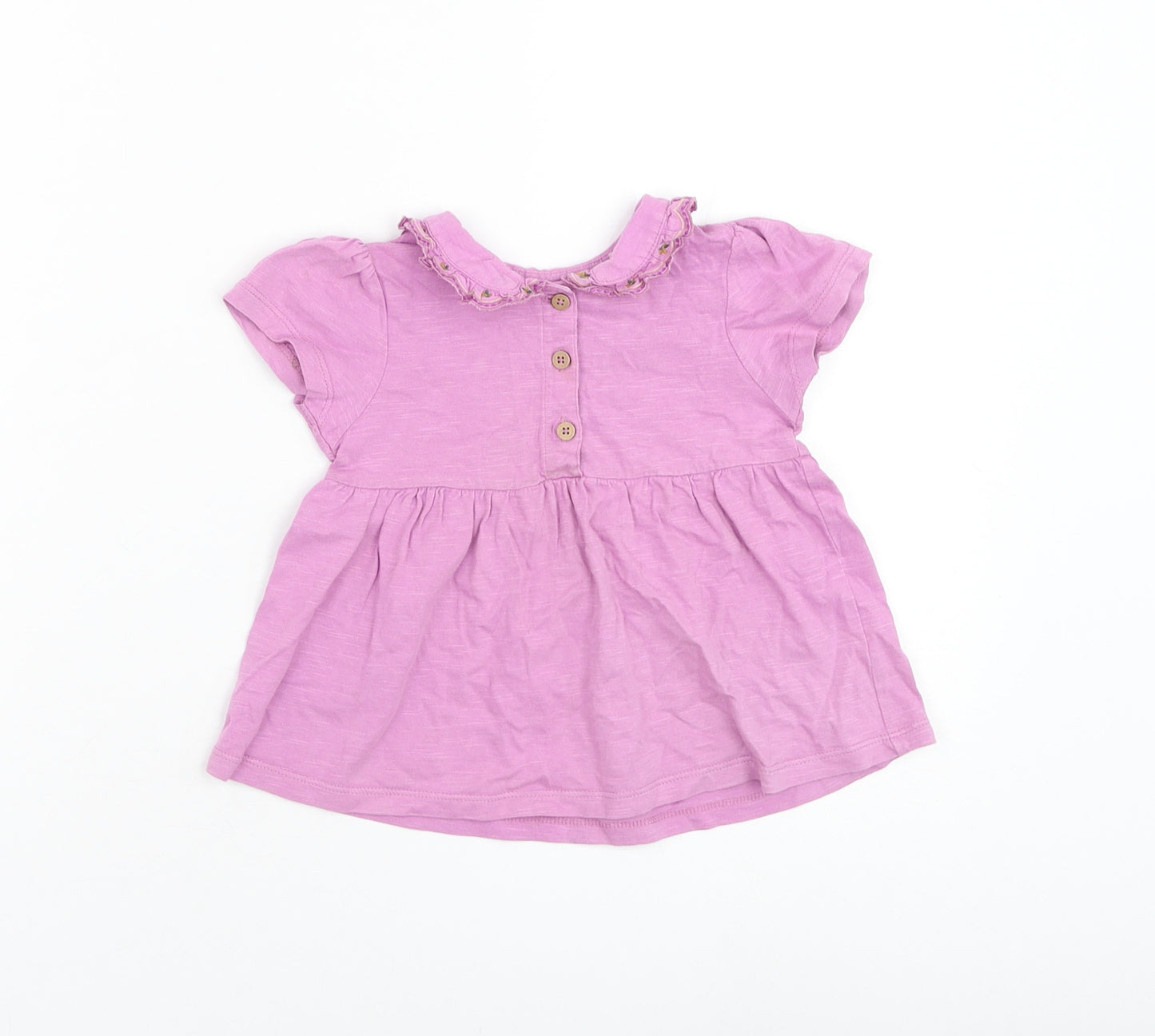 NEXT Girls Purple Cotton Basic T-Shirt Size 18-24 Months Round Neck Pullover