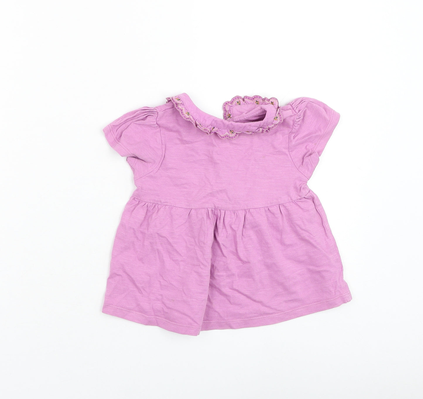 NEXT Girls Purple Cotton Basic T-Shirt Size 18-24 Months Round Neck Pullover