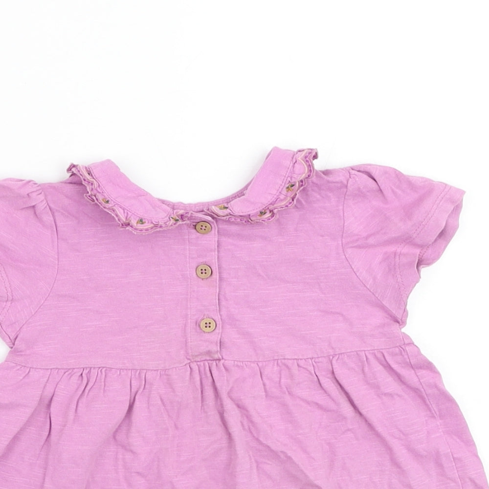 NEXT Girls Purple Cotton Basic T-Shirt Size 18-24 Months Round Neck Pullover