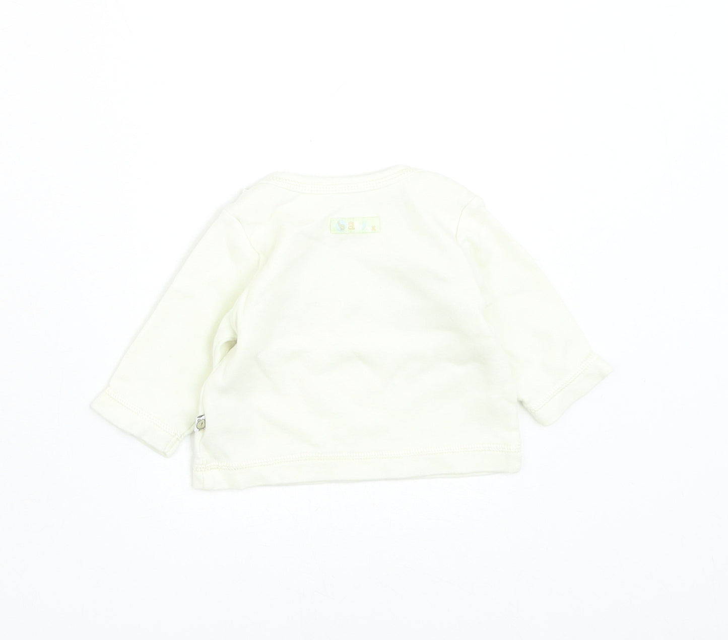 Mothercare Boys Ivory Cotton Basic T-Shirt Size 0-3 Months Round Neck Pullover - Baby