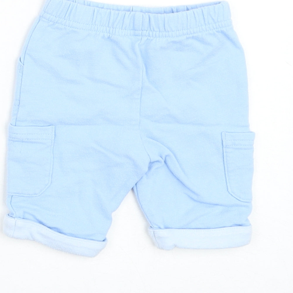 George Boys Blue Cotton Jogger Trousers Size 0-3 Months Pullover