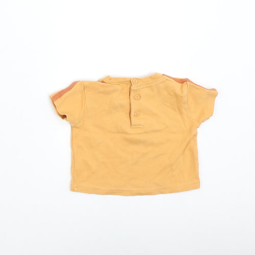 George Boys Orange Cotton Basic T-Shirt Size 0-3 Months Round Neck Pullover