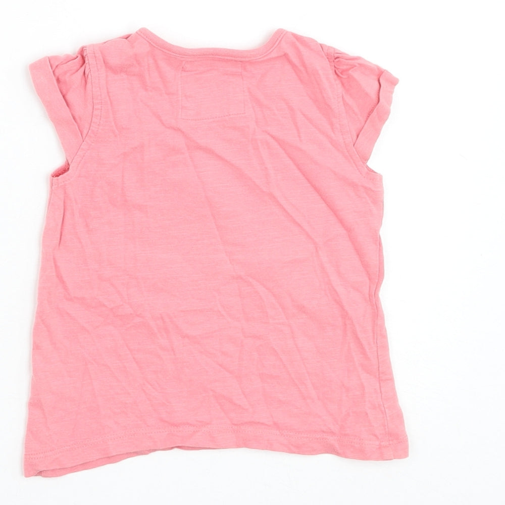 TU Girls Pink Cotton Basic Tank Size 9-12 Months Round Neck Pullover - Elephant