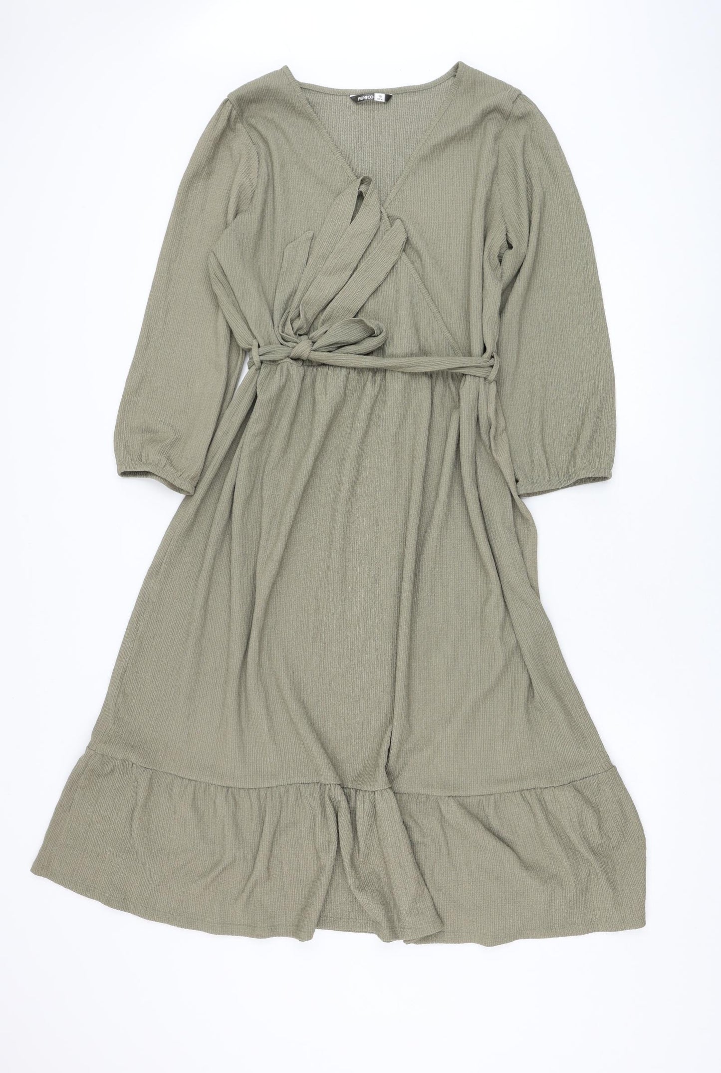 Pep&co Womens Green Polyester Shift Size 18 V-Neck Pullover