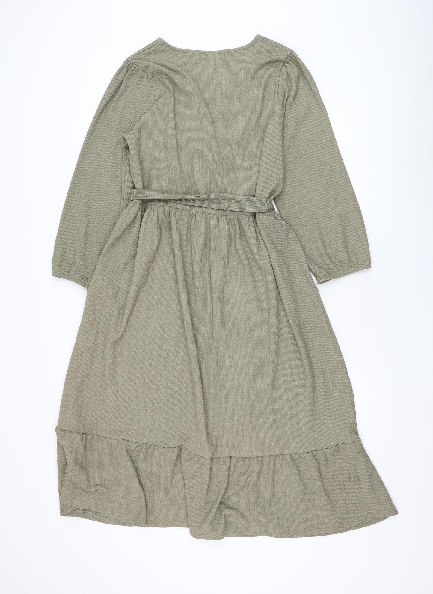 Pep&co Womens Green Polyester Shift Size 18 V-Neck Pullover