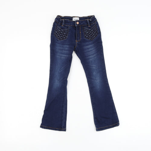 Mayoral Girls Blue Polyester Flared Jeans Size 5-6 Years Regular Zip