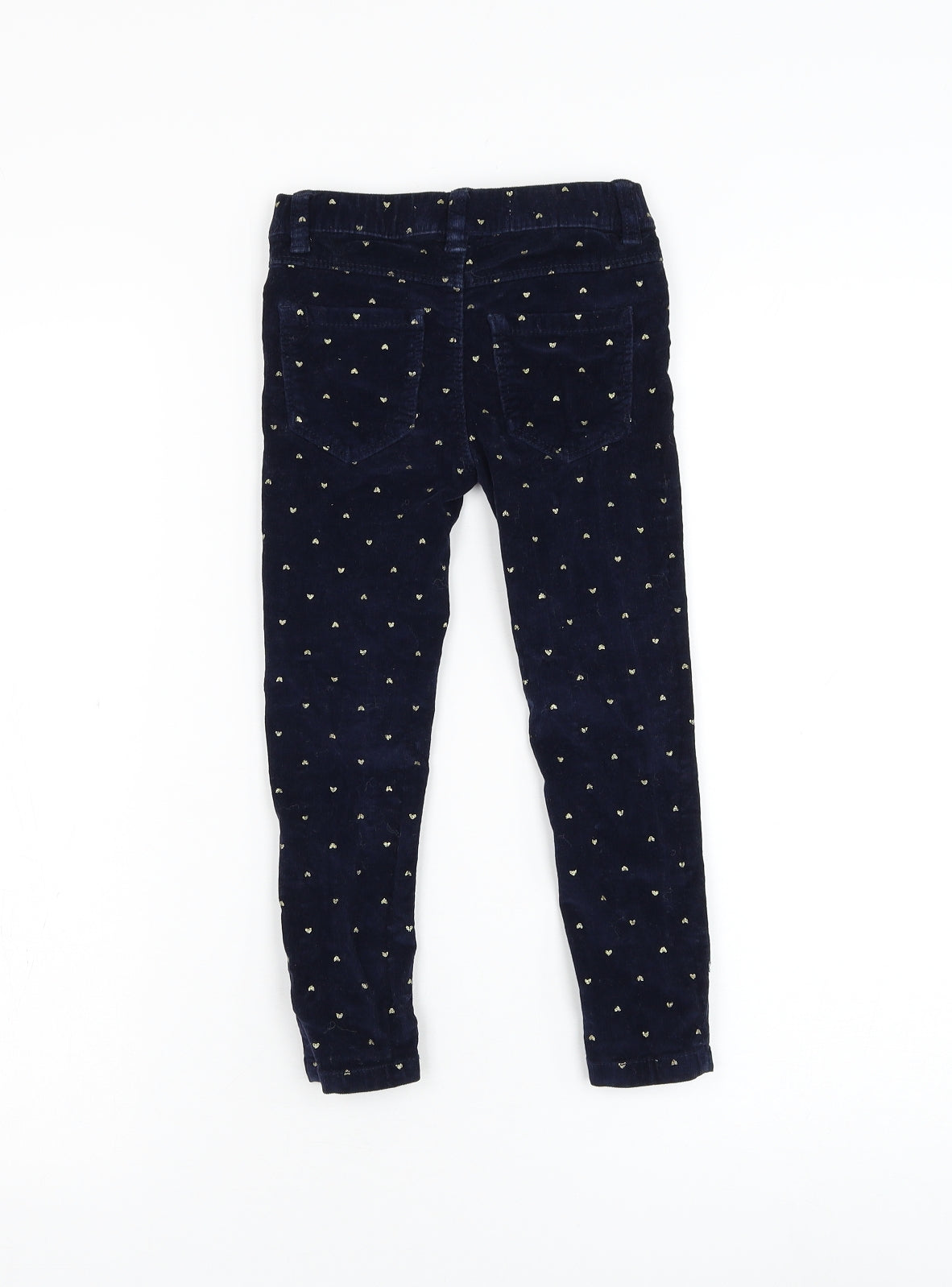 Primark Girls Blue Cotton Capri Trousers Size 4-5 Years Regular Pullover - Heart