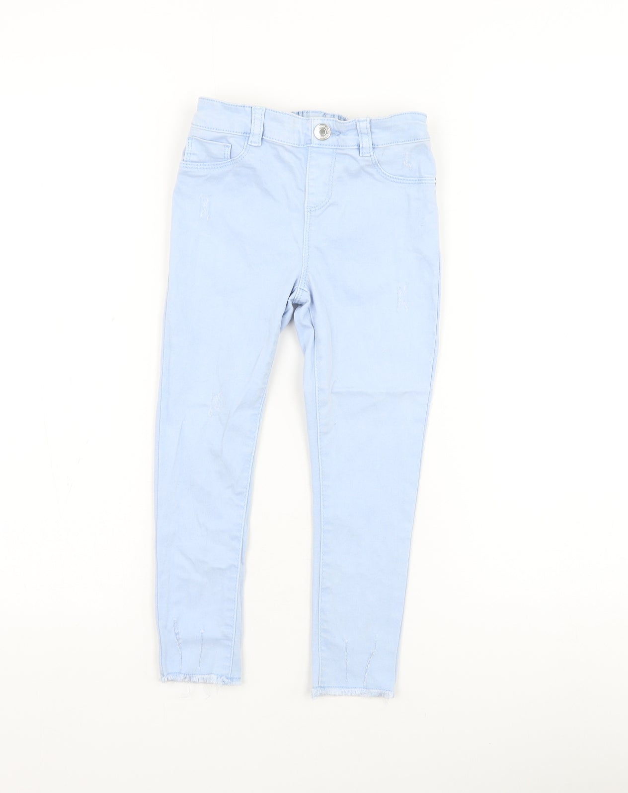 Primark Girls Blue Cotton Skinny Jeans Size 4-5 Years Regular Pullover