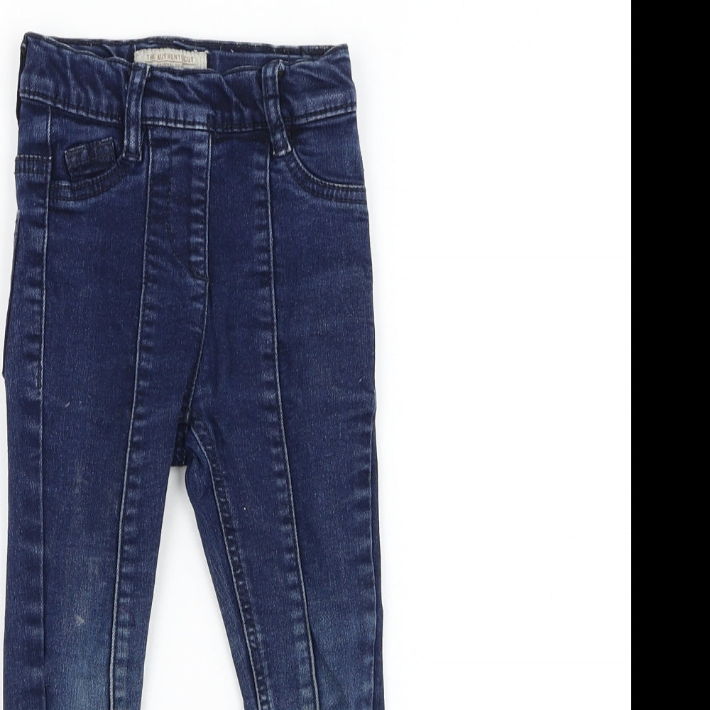 NEXT Girls Blue Cotton Skinny Jeans Size 3 Years Regular Pullover